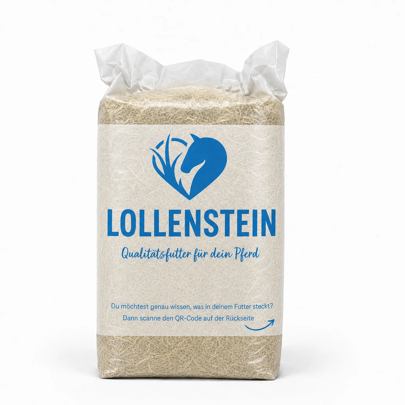 Ein einzelner Heu-Kleinballen als Beispiel für die gewählte Lieferform.