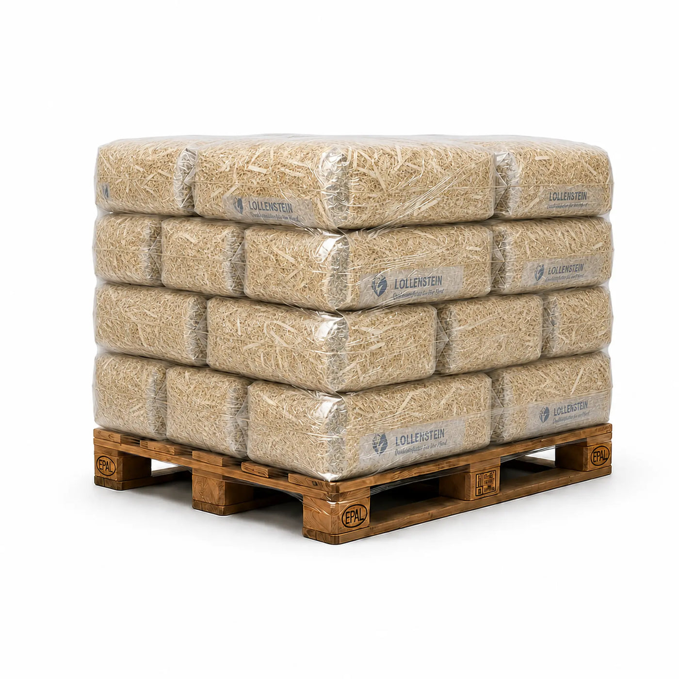 Eine halbe Palette mit Stroh-Kleinballen als Beispiel für die gewählte Lieferform.